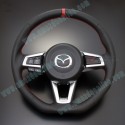 AutoExe Volante de Cuero con Fondo Plano y Costuras Rojas 2015-2025 Miata [ND,NE] MND137003
