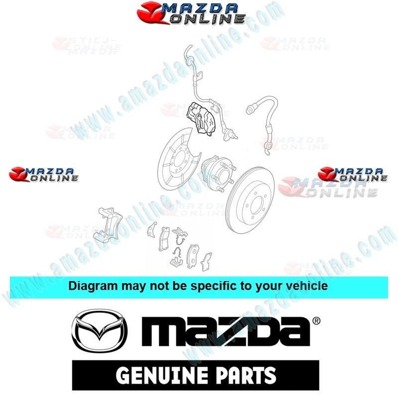 Mazda Genuino Caliper de Freno Delantero Izquierdo BPYK-26-71XB para 2003-2008 Mazda3 [BK]