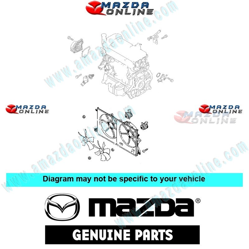 Mazda Genuino Ensamblaje de Ventilador de Radiador Z668-15-025 para 2009-2012 Mazda3 [BL]