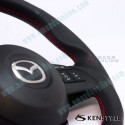 Kenstyle Volante de Fondo Plano de Cuero para 2015-2016 Mazda2 [DJ]