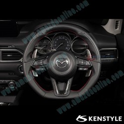 Kenstyle Flat Bottom Leather Steering Wheel with stitching fits 16-23 Mazda CX-9 [TC]