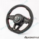 Kenstyle Flat Bottom Leather Steering Wheel with stitching fits 16-23 Mazda CX-9 [TC] ME01