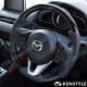 Kenstyle Flat Bottomed Leather and Piano Black Steering Wheel fits 15-16 Mazda2 [DJ]