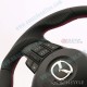 Kenstyle Flat Bottomed Leather Center Line Design Steering Wheel fits 14-16 Mazda2 [DJ]