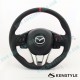 Kenstyle Flat Bottomed Leather Center Line Design Steering Wheel fits 15-16 Mazda CX-3 [DK]