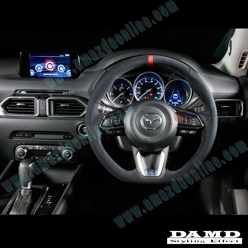 Damd Volante de Fondo Plano de Gamuza para 2017-2024 Mazda CX-3 [DK]