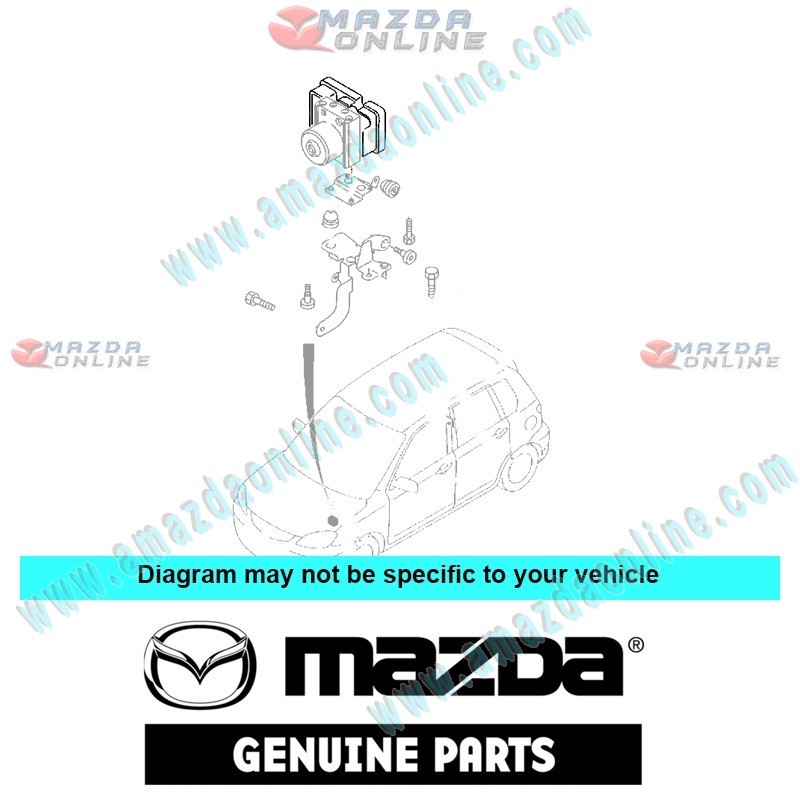 Mazda Genuine ABS Control Module D4Y1-67-65X fits 02-07 MAZDA2 [DY