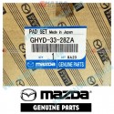 Mazda Genuino Juego de Balatas de Freno Delantero GHYD-33-28ZA para 2000-2004 Mazda 323 [BJ]