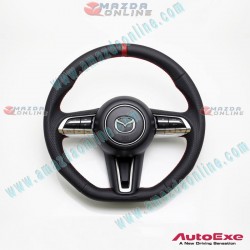 AutoExe Flat bottom Leather Steering Wheel fits 2023-2024 Mazda CX-90 [KK]