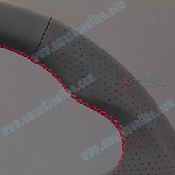 AutoExe Volante de Cuero con Fondo Plano y Costuras Rojas 2003-2008 Mazda RX-8 [SE3P] MSE137003