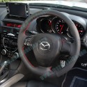 AutoExe Volante de Cuero con Fondo Plano y Costuras Rojas 2003-2008 Mazda RX-8 [SE3P] MSE137003