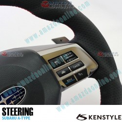 Kenstyle Volante de Fondo Plano de Cuero para 2011-2016 Subaru Impreza Sport [GP,A-E]