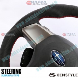 Kenstyle Volante de Fondo Plano de Cuero para 2012-2015 Subaru Forester [SJ,A-C]