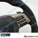 Kenstyle Volante de Fondo Plano de Cuero para 2012-2014 Subaru Legacy Touring Wagon [BR,D-E]