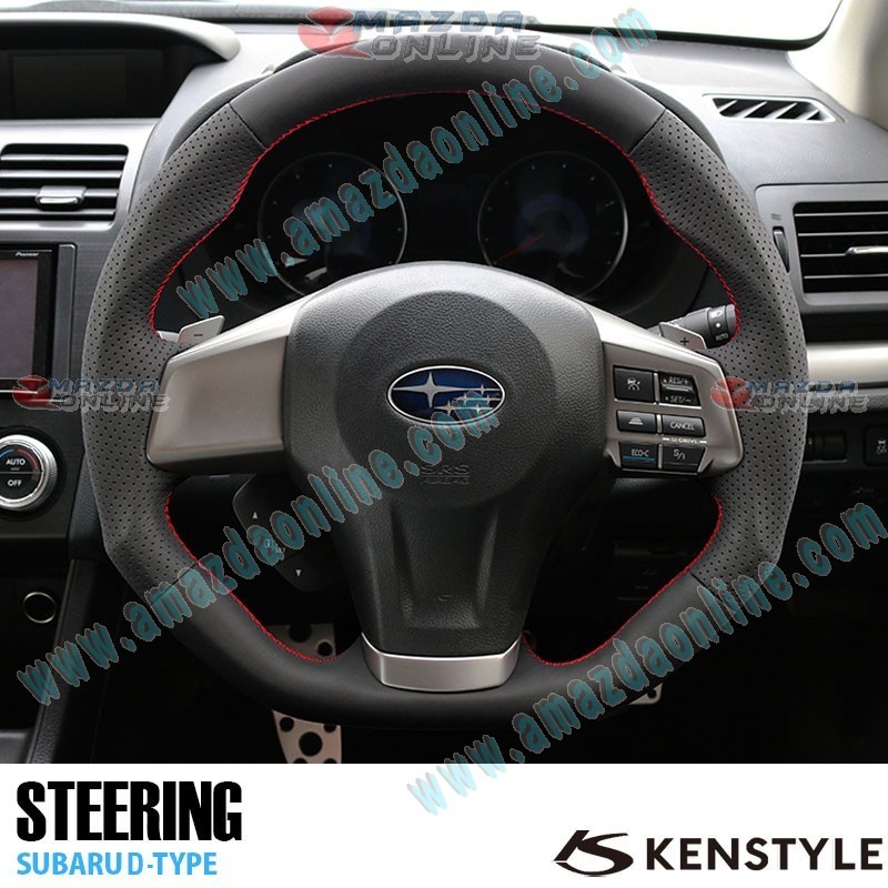 Kenstyle Volante de Fondo Plano de Cuero para 2012-2015 Subaru XV [GP7,B-D]