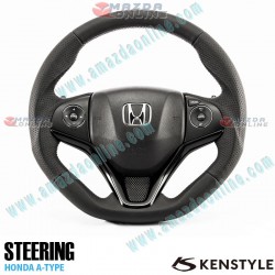 Kenstyle Volante de Fondo Plano de Cuero para 2013-2024 Honda Fit Hybrid [GP]
