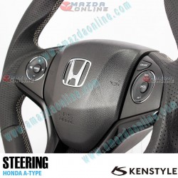 Kenstyle Volante de Fondo Plano de Cuero para 2013-2024 Honda Fit Hybrid [GP]