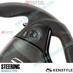 Kenstyle Volante de Fondo Plano de Cuero para 2013-2024 Honda Vezel Hybrid [RU3,RU4]