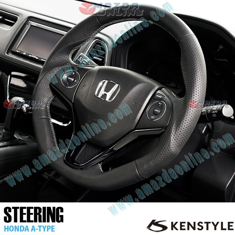 Kenstyle Volante de Fondo Plano de Cuero para 2015-2022 Honda Shuttle Hybrid [GP]