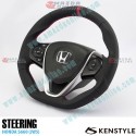 Kenstyle Volante de Fondo Plano de Cuero con Linea Central para 2015-2022 Honda S660 [JW5]