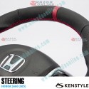 Kenstyle Volante de Fondo Plano de Cuero con Linea Central para 2015-2022 Honda S660 [JW5]