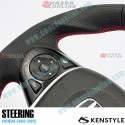 Kenstyle Volante de Fondo Plano de Cuero con Linea Central para 2015-2022 Honda S660 [JW5]