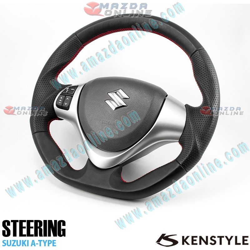 Kenstyle Flat Bottomed Leather Steering Wheel fits 14-18 Suzuki