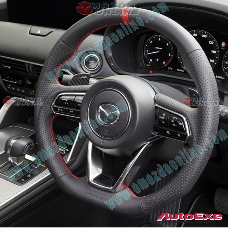 AutoExe Volante de Cuero con Fondo Plano 2024-2025 Mazda CX-70 [KJ]
