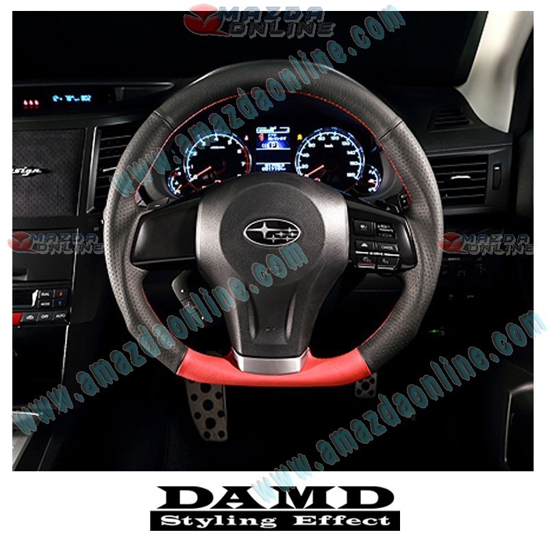 Damd Flat Bottomed Leather Formula Style Steering Wheel fits 11-15 Subaru Impreza [GJ,GP] SS360-D