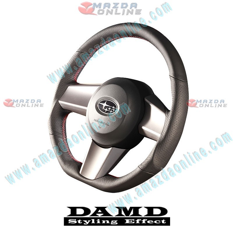 Damd Volante Deportivo de Fondo Plano de Cuero para 2009-2012 Subaru Legacy [BM,BR]