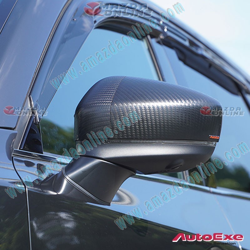 AutoExe Carbon-Pattern Door Mirror Fin Set fits 17-25 Mazda CX-8 [KG] KFA1-V3-650