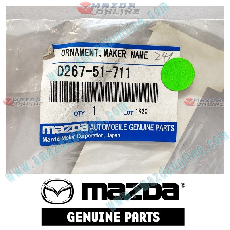 Mazda Original Rear Mazda Nameplate D267-51-711 fits 00-02 MAZDA2