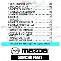 Mazda Genuino Juego completo de juntas para reconstruccion de motor 8LGB-10-271 para 2005-2012 Mazda6 [GG,GY,GH]