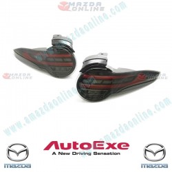 AutoExe Luces Traseras LED Negras con Intermitente Secuencial, Compatibles con Mazda Miata [NE] Miata NERF