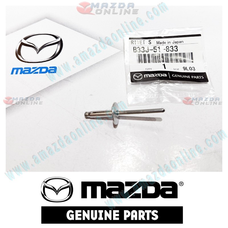 Mazda Pieza original Remache de protector contra salpicaduras B33J-51-833 compatible con el MAZDA(s)