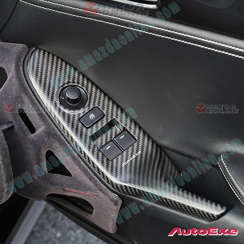 AutoExe Carbon Fibre Door Control Panel Covers fits 15-26 MX-5 Miata (ND,NE)