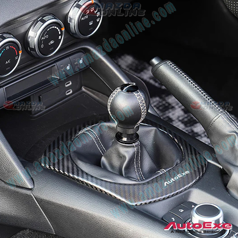 AutoExe Carbon Fibre Shifter Surround Cover fits 15-26 MX-5 Miata (ND,NE)
