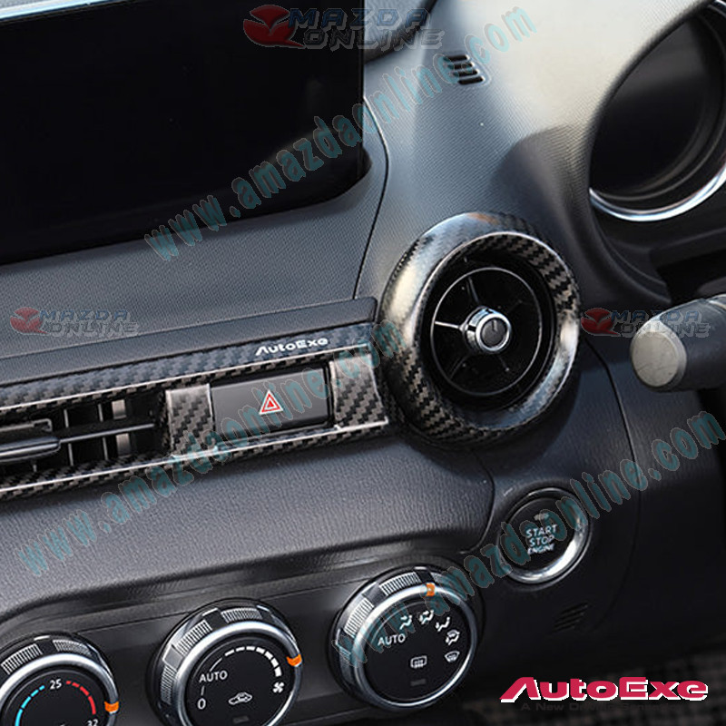 AutoExe Carbon Fibre Air Vent Trim Kit fits 15-26 MX-5 Miata (ND,NE)