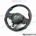 Kenstyle Flat Bottomed Leather and Piano Black Steering Wheel fits 13-16 Mazda CX-5 [KE]