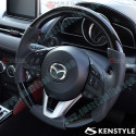 Kenstyle Flat Bottomed Leather and Piano Black Steering Wheel fits 13-16 Mazda CX-5 [KE]