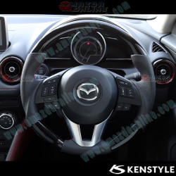 Kenstyle Flat Bottomed Leather and Piano Black Steering Wheel fits 13-16 Mazda CX-5 [KE]