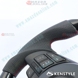 Kenstyle Flat Bottomed Leather and Piano Black Steering Wheel fits 13-16 Mazda CX-5 [KE]