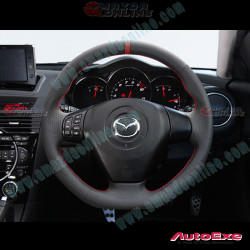 AutoExe Nappa Flat Bottom Steering Wheel fits 03-08 Mazda RX-8 [SE3P]