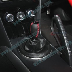 AutoExe Leather Long Shift Knob with red stitching