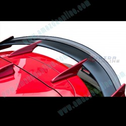 KnightSports Rear Roof Spoiler with Carbon Fibre Roof Lip Splitter fits 2013-2018 Mazda3 [BM] 5-Door