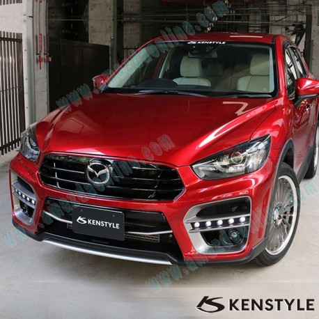 Kenstyle EIK Front Bumper with Grill Cover Aero Kit include LED Daytime Running Light Bar fits 15-16 CX-5