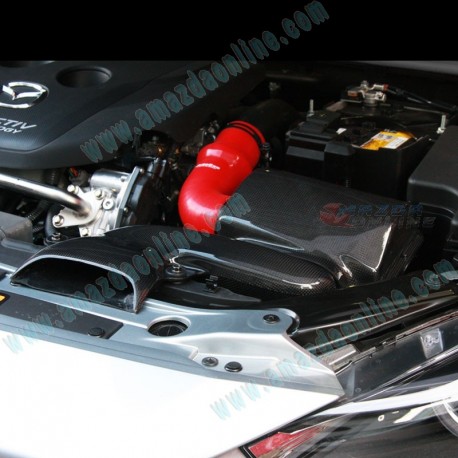 Silver Carbon Hood Shock Damper for 14-17 Mazda3 Mazda 3 Axela MK3 BM Skyactiv