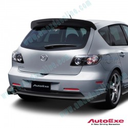 AutoExe Splitter de Fibra de Carbono para Alerin Trasero de Maletero para 2003-2007 Mazda3 [BK]