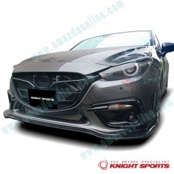 KnightSports Front Bynoer with Grill Cover Aero Kit [Type-2] fits 2017-2018 Mazda3 [BN]