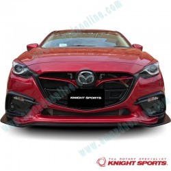 KnightSports Front Bumper with Grill Cover Aero Kit [Type-2] fits 13-16 Mazda3 [BM]